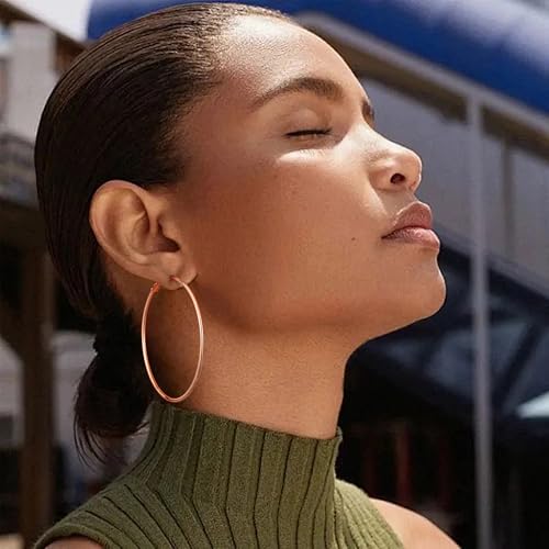 Image of Gacimy Gold Hoop Earrings for Women, 14K Gold Plated Thin Hoops
