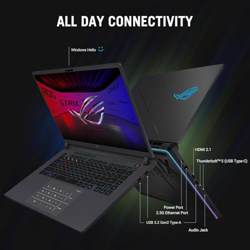 ROG STRIX G16 (2025) PC GAMING, NOTEBOOK GAMING I7-14650HX, NVIDIA GEFORCE RTX 5060 (8GB GDDR7), RAM 32GB DDR5, SSD 1TB, DISPLAY 16" FHD CON THUNDERBOLT 5, BT 5.4, TASTIERA RGB, WIFI 7 - Notebook - Immagine 4