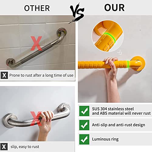 Juego de barras de agarre de 2 piezas, barra de agarre de seguridad para ducha, mango de agarre antideslizante para baño, barra de equilibrio de bañera montada en la pared para ancianos y
