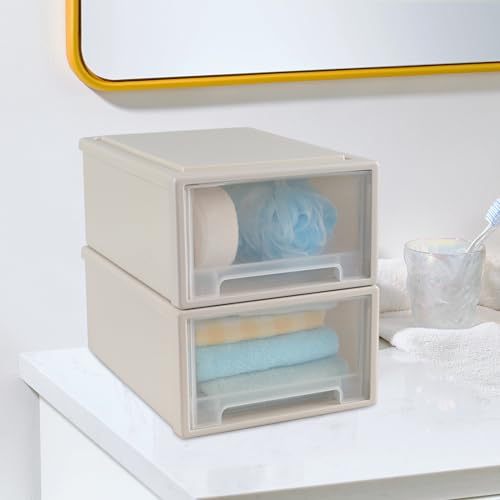 Tiroir de rangement en plastique 13L empilable pour optimiser les placards