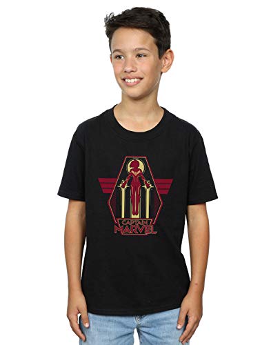 Marvel Boys Captain Marvel Flying Warrior T-Shirt Black 7-8 Years