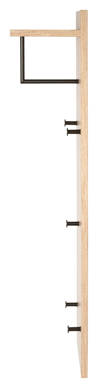 Garderobenpaneel - Schwarz - Artisan Eiche Dekor - Metall - 30 x 100 cm - mit Kleiderstange