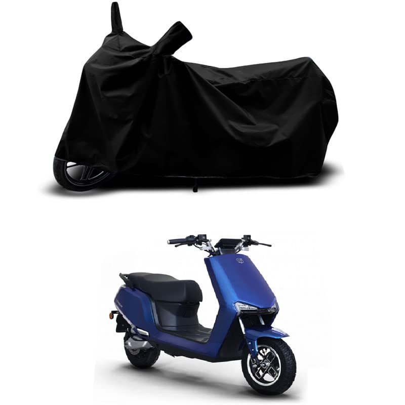 Image of 100% Scratchproof /UV-Rays /Heat Protection /Birds Dropping /Water Resistant /Dust Proof /Waterproof /Bike Scooty Two Wheeler Body Cover Compatible for BGauss A2 Lithium Ion All Varients[Black]