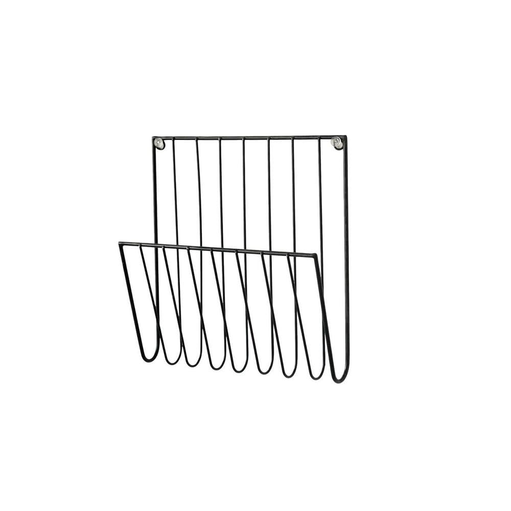 J9V4G6S3B5 Desktop File Rack Magazine Rack Wall Mounted File Holder Iron Mail Organizer Newspaper for Letters Folders(Black)