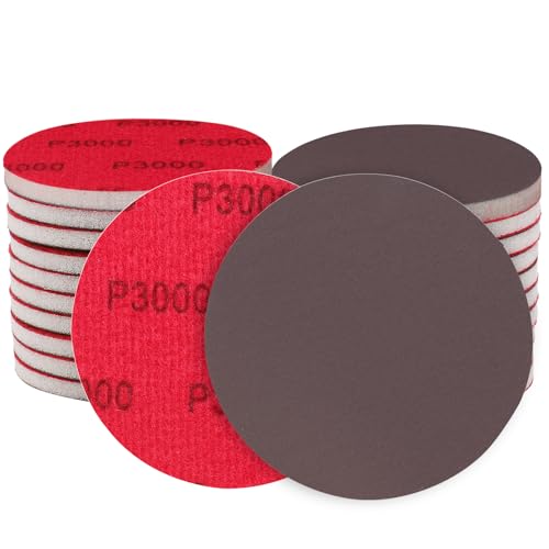 Shineboc 12Pcs 6 Inch Hook and Loop Sanding Sponge Discs 3000 Grit Wet Dry Sanding Pads, Foam Sandpaper for Random Orbital Sander, Curved Surface Large-Area Sanding Polishing for Metal Wood Automotive