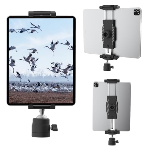 Universal Tablet Tripod Mount Adapter for iPad with 360° Rotatable Ball Head &1/4