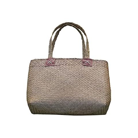 YSGLIFE Straw Handwoven Women Shoulder Bag Artistic Handbags Large Shopping Bag Cover
