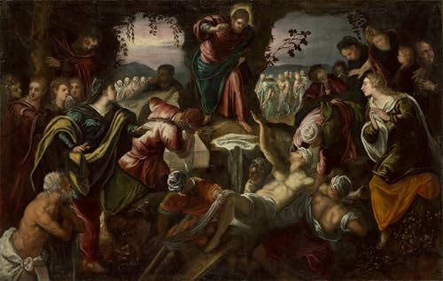 IPLUPJDY Pintura Mural Cuadro en Lienzo Lienzo Para Pared La Resurrección de Lázaro de Domenico Robusti Tintoretto para la Decoración del Hogar del Dormitorio 60x90cm