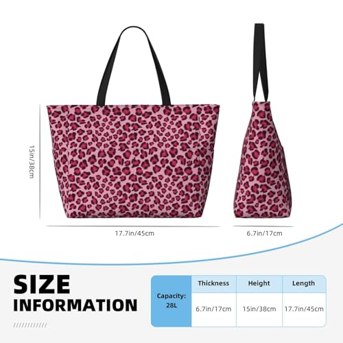 Rose Leopard Print Print Beach Pool Bags Tote For Women Ladies Large Gym Tote Carry On Bag For Weekender Travel Waterproof3