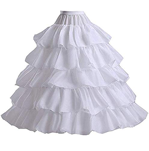 Ieuan Full White Ball Gown 4 Hoops Wedding Accessories Petticoat Underskirt Slips Quinceanera Gown for Wedding Dress