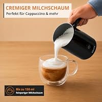 KRUPS Kaffeevollautomat Coffee Crush SA4028E0 mit elektrischem Milchaufschäumer XL1008 – Edelstahlmahlwerk, 15 cm schmal, Frisch- & Pulverkaffee, 150 ml Milchschaum, Schwarz – Ansicht 6