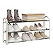 Produktbild WOLTU Schuhregal Metall 3 Schicht, Platzsparend mit Tragegriff, Rostbeständig, Schuhständer für Flur,Kleiderschrank,Eingangsbereich,Schlafzimmer, 79x42,5x18,5cm, Creme+Schwarz