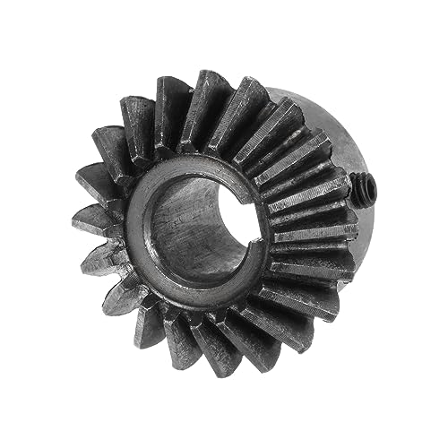 Image of HARFINGTON 2pcs Bevel Gear 2M 20 Teeth 14mm Shaft Hole 1:1 Tapered Pinion Gear with 5mm Keyway 45# Steel 2 Module 90 Degree Steering Gear with M5 Fixing Hole, for Hardware Mechanical Rotation