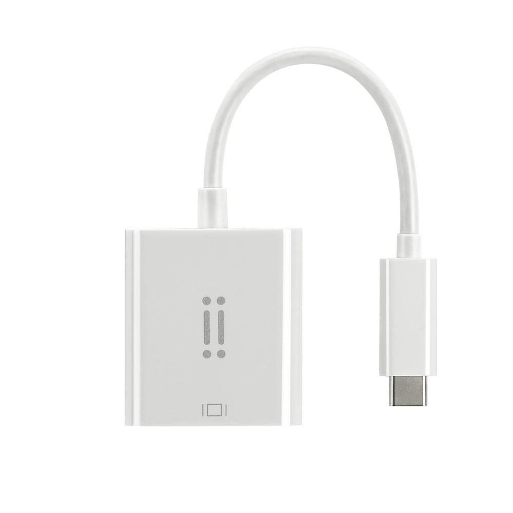 aiino - Adaptador USB-C A VGA - Longitud 15 cm, Compatible con MacBook, conexión con Dispositivos externos: TV, Monitor VGA, proyector - Blanco