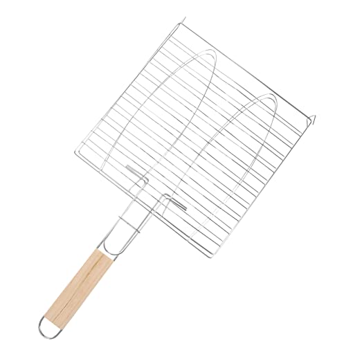 Toddmomy Bbq Net Clamp Grill Basket for Bbq Kabob Grilling Basket Easy to Use Increase Cooking Area Random Color