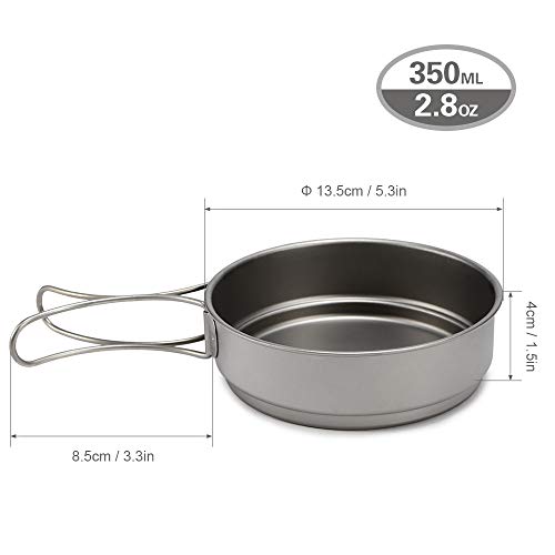 Titanium Pan, Romacci 350ml / 500ml Fry Pan ultraleve de titânio Panela bacteriostática exterior por