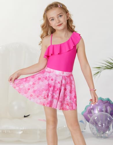Image of GRACE KARIN Girls One Piece Swimsuits with Mesh Skirt Bathing Suit Swimwear 6-14Y