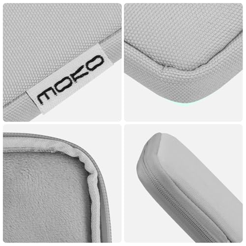 Image of MoKo 9-11 Inch Tablet Sleeve Bag Carrying Case Fits New 11inch iPad Air M4, iPad A16 2025, iPad Pro 11 M4, Air 5 /4 /3, iPad 10 /9 /8th Gen, Tab S8 /S9 11 inch, Tablet Carrying Case, Gray + White