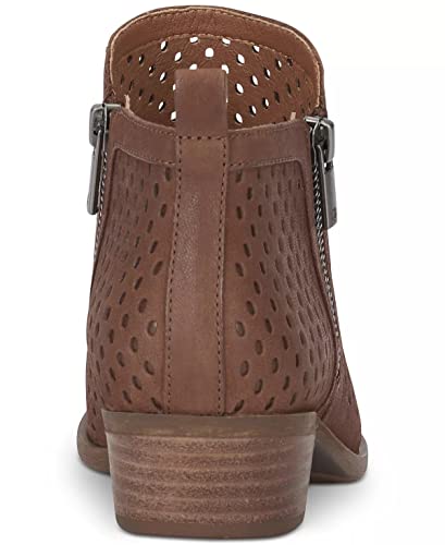 Lucky Brand Basel3 Sesame suede Side Zip Perforated Leather Block Heel Bootie (7.5)3