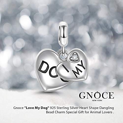Image of GNOCE Pet Dog Bowl Bead Charm For Women, S925 Sterling Silver Bead Charm NecklaceBracelet for Her, Jewelry Gift