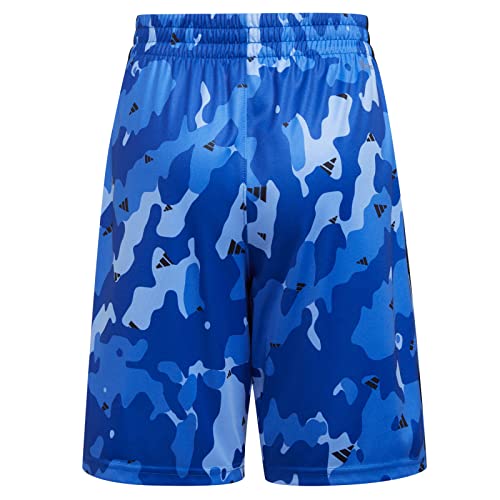 adidas Boys' Big AEROREADY Elastic Waistband Camo Shorts, Semi Lucid Blue, L/14-163