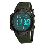 Montre à écran LED Watch Sports Watch Mens Sports Digital Watch, imperméabilisant des Montres numériques Militaires Black Grand Visage extérieur Sport