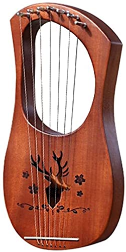 AACXRCR 7-String Lyre Harp Mahonie Effen Houten Metalen Strings Stgere Instruments Bell Lyre Instrument