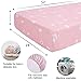 UOMNY Crib Bedding Set for Girls - Pink Baby Nursery Sets 3 Pieces Quilt Comforter Fitted Sheet Toddler Pillowcase Soft Star