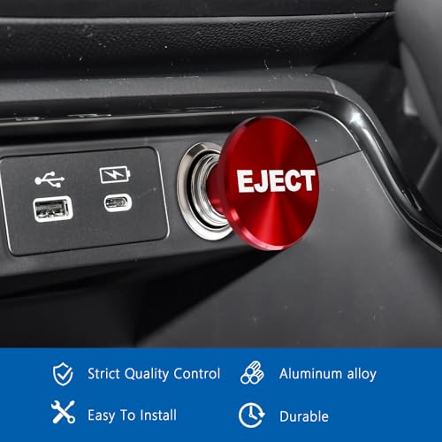Image of Fire Missiles Button Car Cigarette Lighter Plug, Car Cigarette Lighter Replacement, Aluminum Alloy Push Button Lighter Plug, Standard 12V Fast Heating Power Socket for Auto