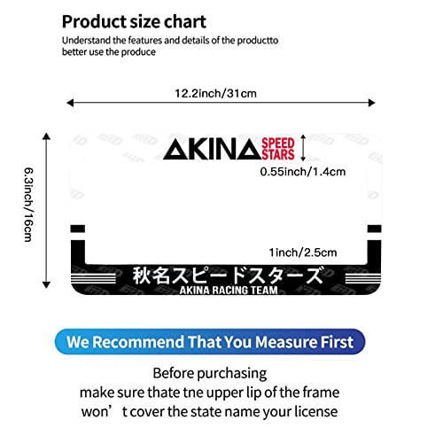 Anime Car License Plate Frames 2Pcs, Front Rear Japanese Anime License Plate Covers Holder Cute License Plate Frame For Women Metal Car Tag Frame Car Accessories Vehicles Auto Decoration #TOP1