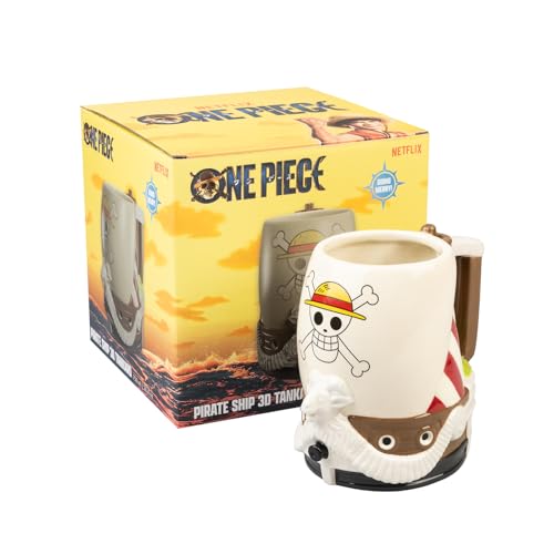 Grupo Erik Jarra de Cerveza One Piece manga - Taza One Piece Figura barco | Regalos para Fans del Manga y Anime | Merchandising Oficial | Tazas Originales para Desayuno (750ml)