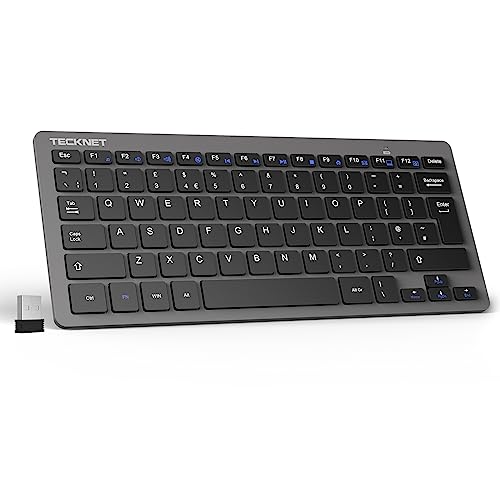 TECKNET 2.4G Wireless Keyboard, Small Wireless Keyboard with...