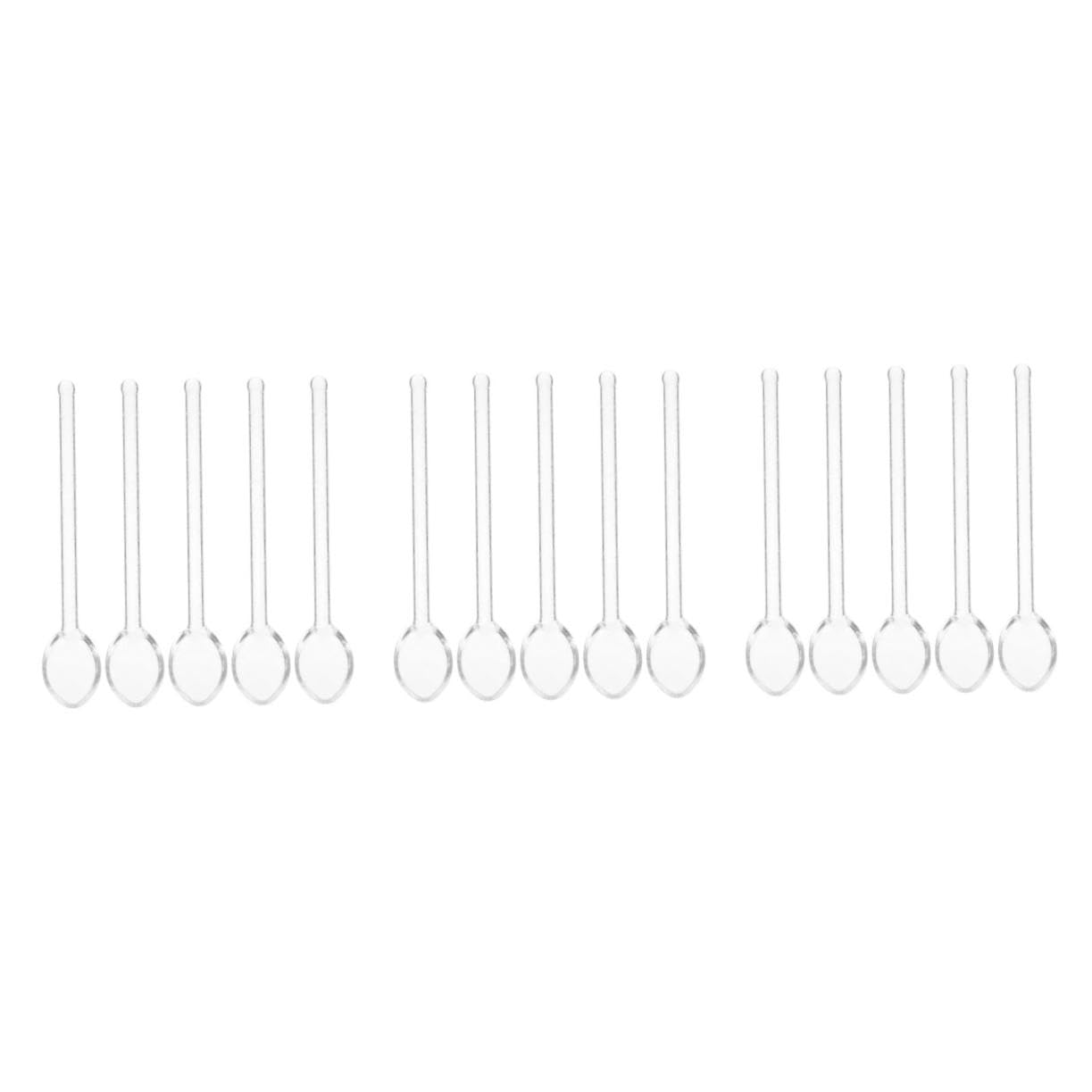 Cabilock 15piezas Cucharas De Vidrio Para Café y Postres Agitadores De Bebidas Resistente Altas Temperaturas Para Hogar y Restaurantes