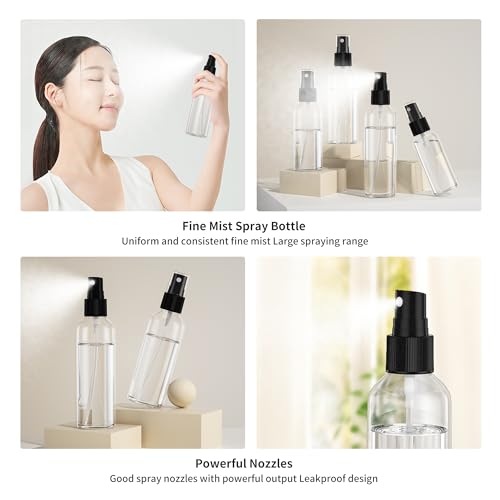 100PCS Small Travel Spray Bottle, 1oz/30ml Clear Fine Mist Plastic Empty Refillable Spray Bottle for Skin Care, Hair Care, Plant Care & Home Cleaning4