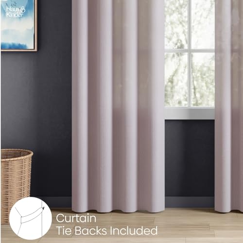 Image of haus & kinder Jacquard Sheer Door Curtains 7 Feet Long Pack of 2 Door Curtains, 7 Feet Curtains for Door, (Abstract Geometric Design, Sand Ripple Ice Blue, 114x213cm)