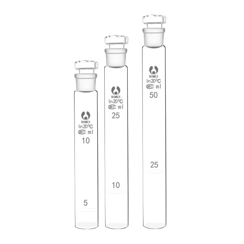 Probeta de Laboratorio para Ciencias, Tubos colorimétricos de Vidrio de 5 Piezas con Tapones Multicolor 10-100 ml(100ml Brown)