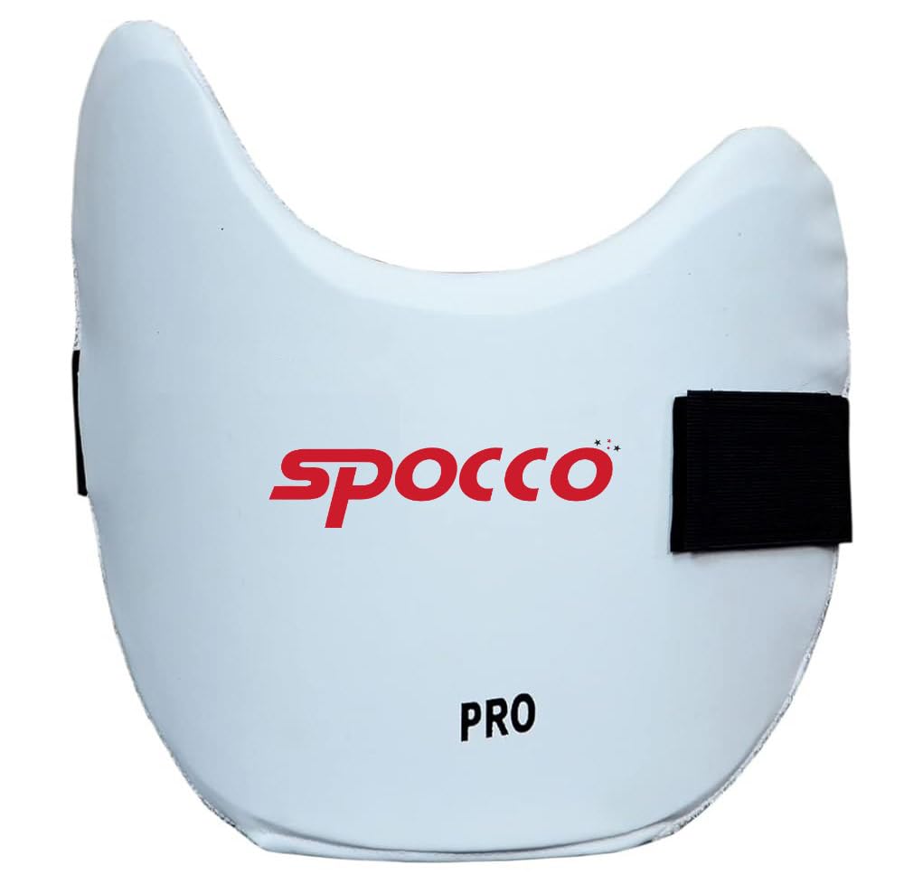 SPOCCO | Cricket PRO Chest Guard for Youth | White | Right Hand Batsmen | CG35