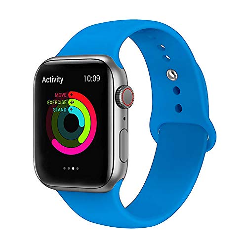 Lerxiuer Smartwatch Correa 42mm 44mm Silicona Suave Reemplazo Sport Banda para iWatch 2019 2018 2017 Serie 5/Serie 4/Serie 3/Serie 2, Nike+, Sport Smartwatch Strap S/M M/L