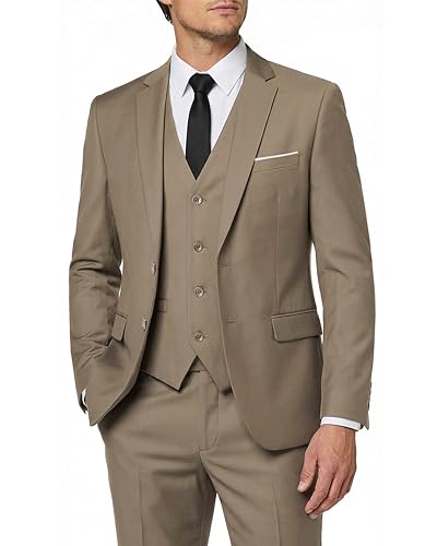 MY'S Men's 3 Piece Slim Fit Suit Set with Tie,
