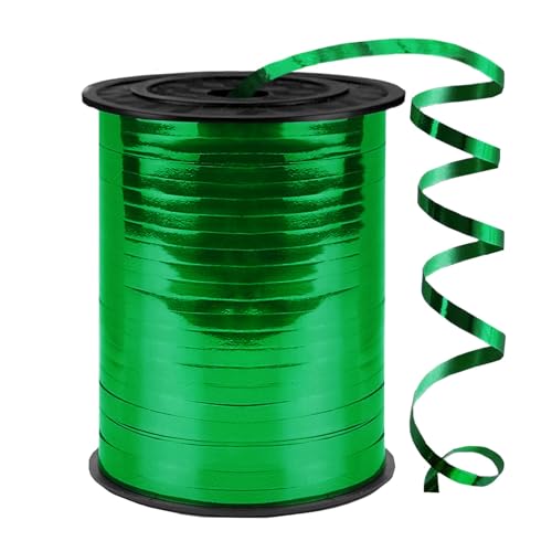 500 Yards Curling Ribbon 1/5 Inch Shiny Green Ribbon Balloon String Party Decoration Ribbons for Florist Flower Bows for Graduation Supplies