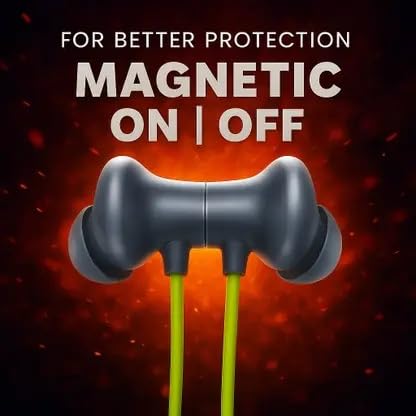 Image of Bluetooth Wireless Neckband Earphones, Silicone, Magnetic Closure, Multi-Device Support,T60 Bullet Bluetooth (Neon)