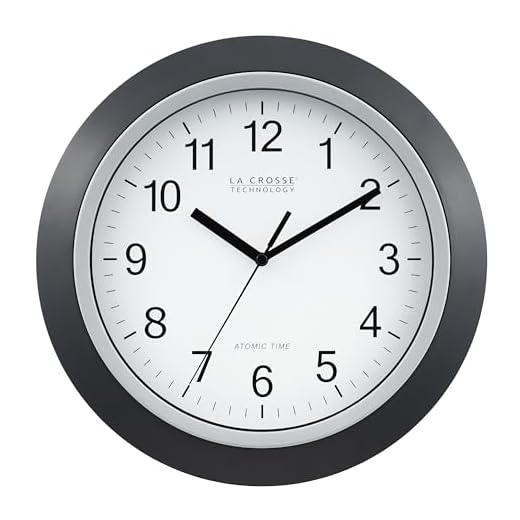La Crosse Technology WT-3129B 12 Inch Atomic Analog Wall Clock, Black