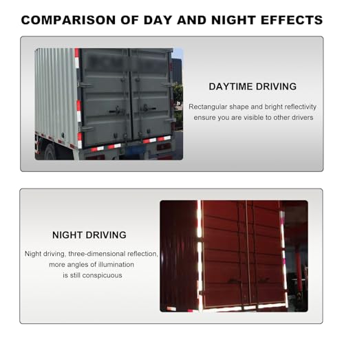 Image of DXNQ 16 PCS Safety Trailer Reflectors Self Adhesive Reflector, Round ABS Stick-on Spoke Reflective Car Reflector Sticker, Warning Reflectors with Mounting Hole for Trailer Truck Gate Post