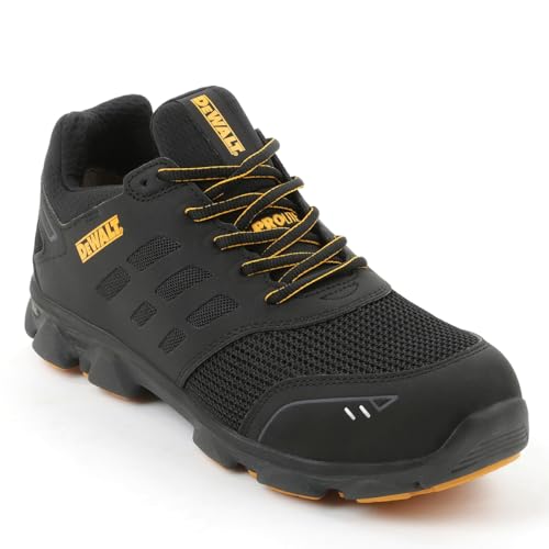 DEWALT Prism Low Men's Lightweight, Nylon Mesh, Prolite, Aluminum Safety Toe Work Shoes, Black, 9.5 Wide