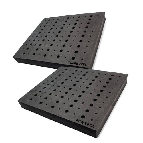 POWERTEC Router Bit Tray Organizer - Holds 110 Bits Each Tray | 50 1/2" and 60 1/4" Shank Router Bit Holder for Tool Box and Drawer Storage Solution, 2PK (71046-P2)