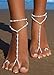 Bellady 2 Pcs Womens Beach Imitation Pearl Barefoot Sandal Foot Jewelry Anklet Chain