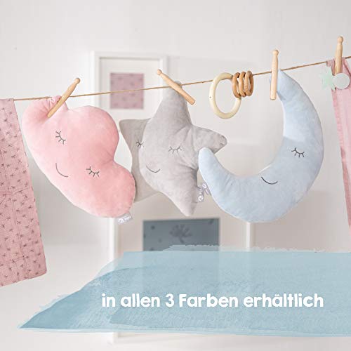 roba Neck Pillow in Moon Shape roba Style Soft Decorative Cushion for Baby and Children's Room Cuddly Cushion for Girls and Boys Light Blue Pack of 1 - Image 4
