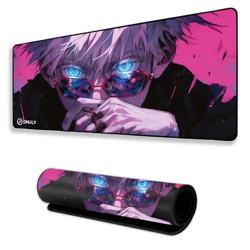 Image of Gaming Mouse Pad, Large Desk Mat 58.5 x 28 cm, Extended Washable Mousepad, Desk Pad, 2mm Thick Non-Slip Rubber Base, Stitched Edges, Smooth Surface (Multicolour) - Neon Style