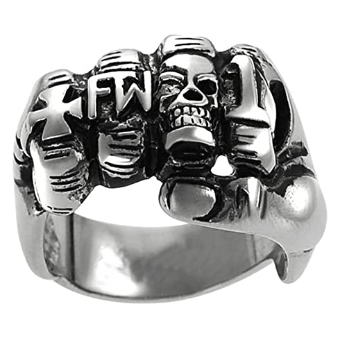 Anillo de personalidad, anillo de calavera de motociclista de aleación de zinc Punk Rock de moda Cover