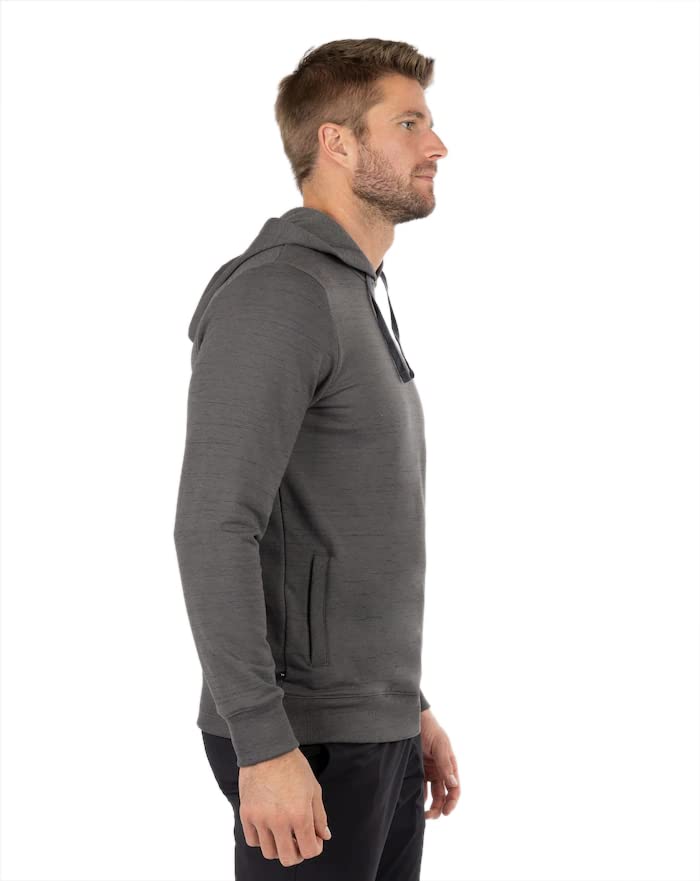TravisMathew Men's Cloud Hoodie Slub, Gray Pinstripe, 2XL2